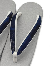 【新作/少量限定】クールだけど優しさもあるカレンブロッソ 鼻緒/紺洋花・台/薄鼠 M/Lサイズ [紅衣オリジナル] - 木下着物研究所