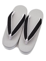 【新作/Mサイズのみ】THE シンプル　カレンブロッソ 鼻緒/帯地黒紅色・台/薄鼠 Mサイズ [紅衣オリジナル] - 木下着物研究所