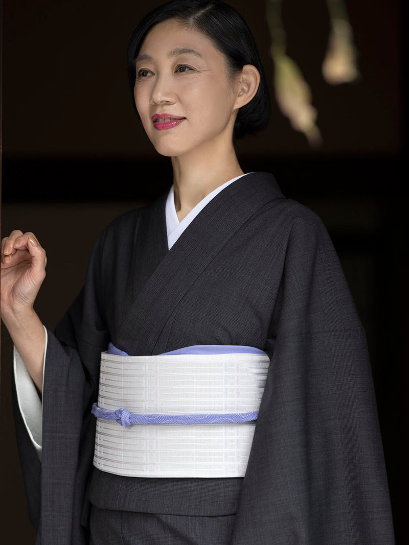 【新作】スーツ生地の着物 ②グレンチェック消炭（手縫仕立代込み） ※生地確認できます - 木下着物研究所