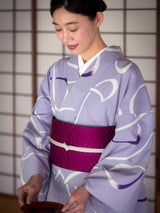 【新作/期限特典】着物で着られる浴衣 瓢(ひさご) 青藤色に今紫　[紅衣オリジナル] - 木下着物研究所