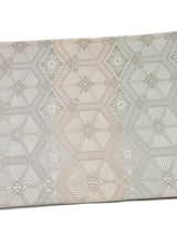 【期限特典】限定１点　大丈夫！と安心感のある西陣織 　本袋袋帯　若松菱/白地 - 木下着物研究所