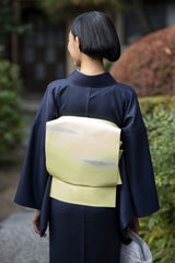 【新作】スーツ生地の着物 ①斜格子紺（手縫仕立代込み） ※生地確認できます - 木下着物研究所