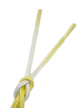 【少量再入荷】ゆるぎ組手組帯締 二色暈し 檸檬色×純白[紅衣オリジナル] - 木下着物研究所