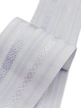 【新作】夏以外も使える！おしゃれな紗の伊達締め/博多織　薄鼠地に青藤と淡紅色　[紅衣オリジナル] - 木下着物研究所