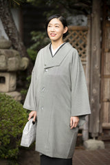 【期限特典/受注】 衿元もシルエットもスッキリ！美衿コート 大人可愛い！千鳥格子　[紅衣オリジナル] - 木下着物研究所