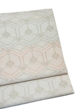 【期限特典】限定１点　大丈夫！と安心感のある西陣織 　本袋袋帯　若松菱/白地 - 木下着物研究所