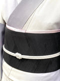 【期限特典/受注】喪服にも使えるオシャレな黒い名古屋帯 四菱網代[紅衣オリジナル] - 木下着物研究所