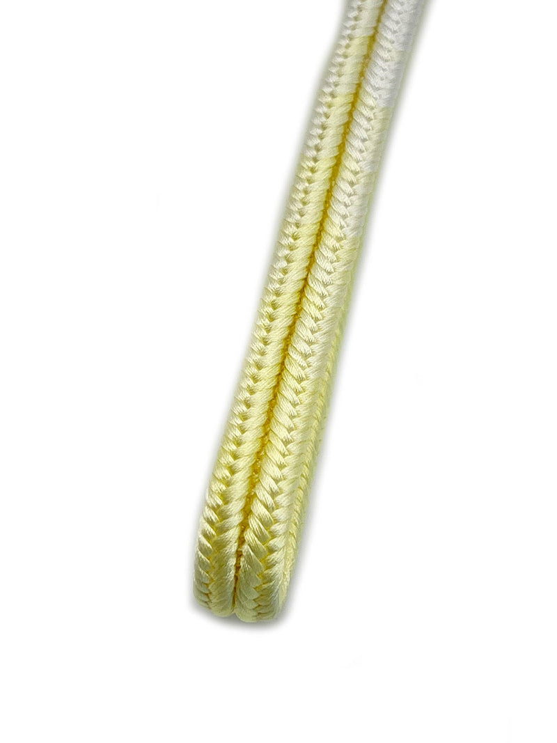 【少量再入荷】ゆるぎ組手組帯締 二色暈し 檸檬色×純白[紅衣オリジナル] - 木下着物研究所