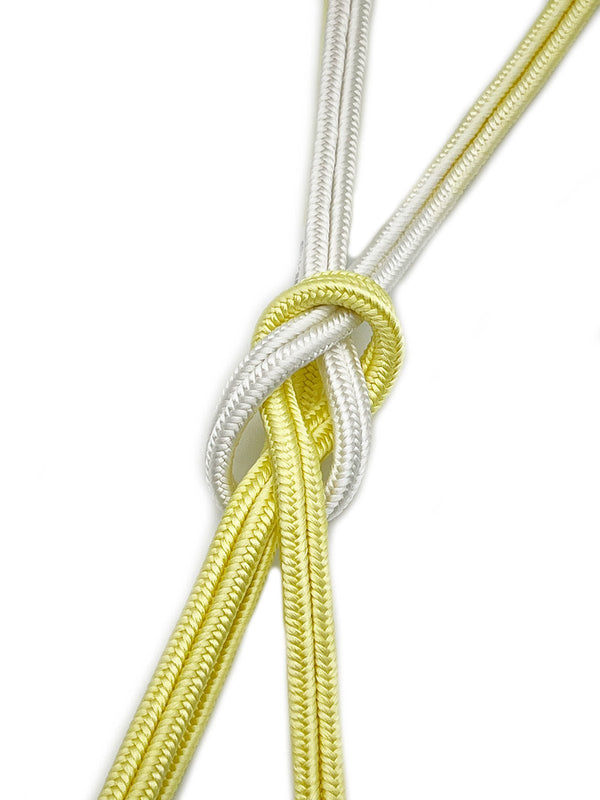 【少量再入荷】ゆるぎ組手組帯締 二色暈し 檸檬色×純白[紅衣オリジナル] - 木下着物研究所