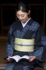 【再入荷】大人の上質な博多織の半幅帯 杉綾 薄檸檬[紅衣オリジナル] - 木下着物研究所