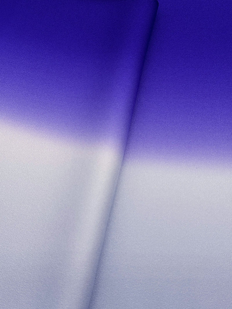 【新色】二色暈し 艶帯揚　紺桔梗×白縹[紅衣オリジナル] - 木下着物研究所