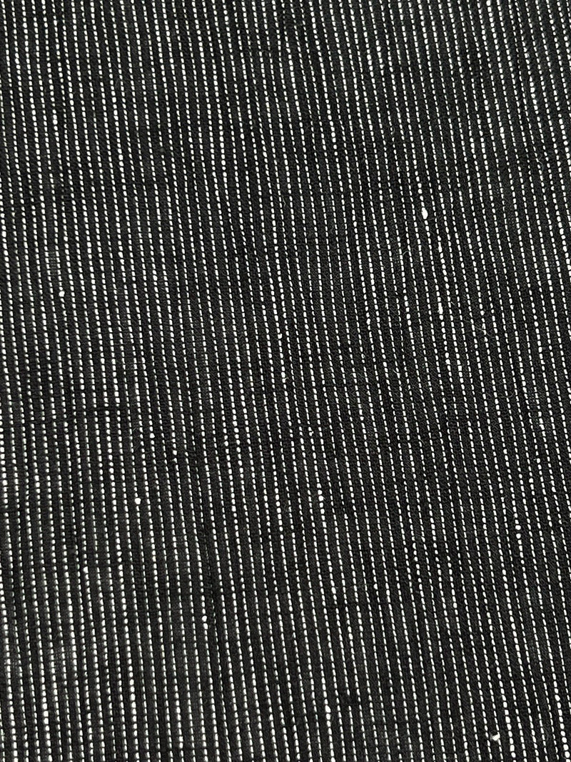 【早期特典】綿麻着物⑤ 縞 黒×白 ※マイサイズ仕立て - 木下着物研究所