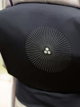 【新作/期限特典】あの憧れの着物の柄を名古屋帯に！ 染め九寸名古屋帯 煌めきの唐松 墨黒 [紅衣オリジナル] - 木下着物研究所