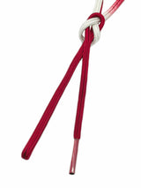 【ごく少量/再入荷】ゆるぎ組手組帯締め 二色暈し 臙脂色×純白 [紅衣オリジナル] - 木下着物研究所