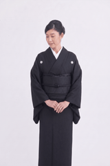 【期限特典/受注】喪服にも使えるオシャレな黒い名古屋帯 四菱網代[紅衣オリジナル] - 木下着物研究所