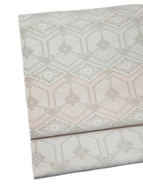 【期限特典】限定１点　大丈夫！と安心感のある西陣織 　本袋袋帯　若松菱/白地 - 木下着物研究所