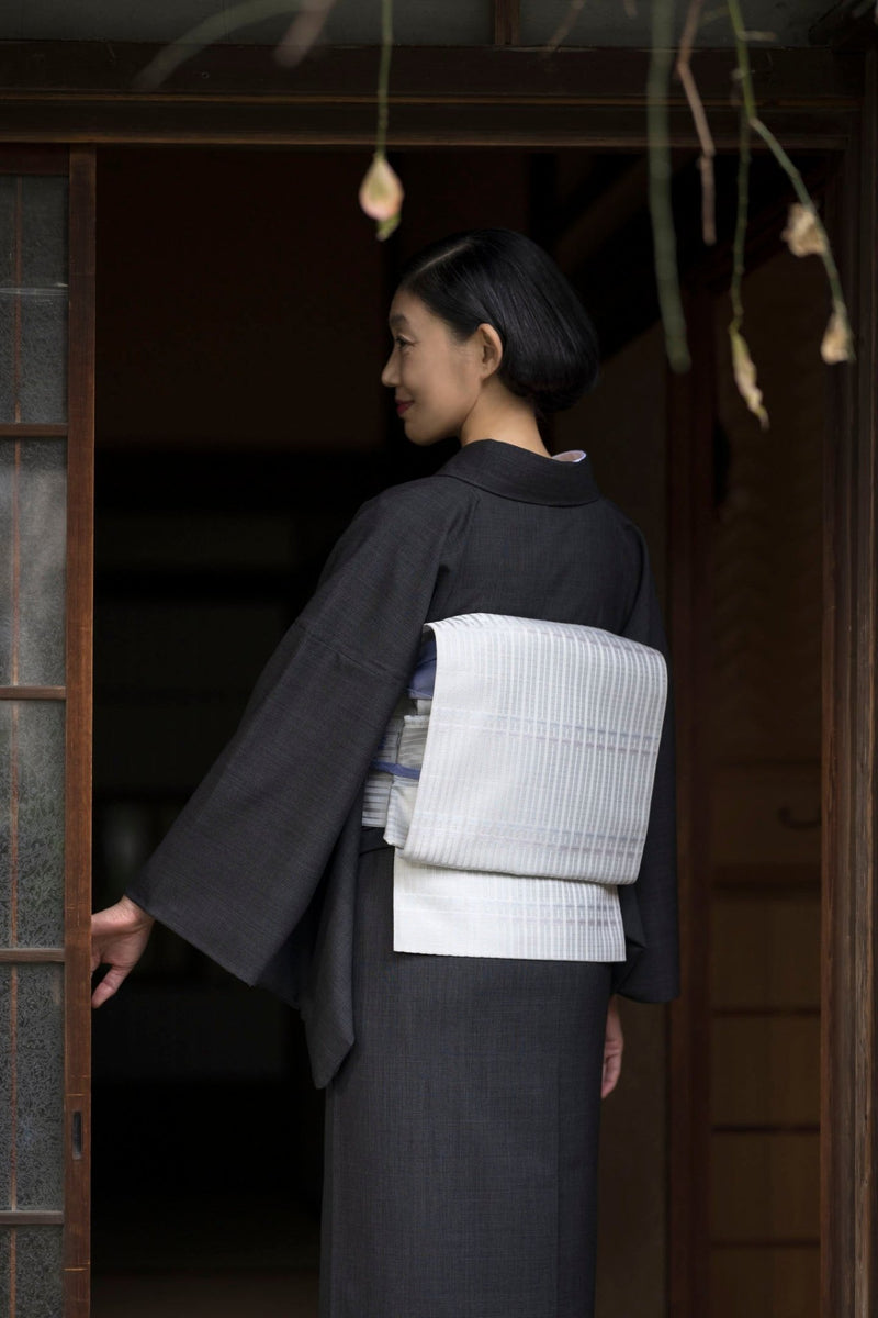 【新作】スーツ生地の着物 ②グレンチェック消炭（手縫仕立代込み） ※生地確認できます - 木下着物研究所