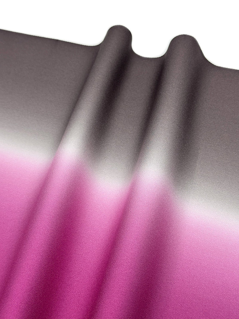 【新色】二色暈し 艶帯揚　ラズベリーレッド×ビターチョコレートブラウン [紅衣オリジナル] - 木下着物研究所