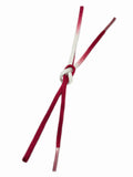 【ごく少量/再入荷】ゆるぎ組手組帯締め 二色暈し 臙脂色×純白 [紅衣オリジナル] - 木下着物研究所