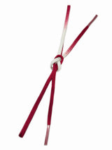 【ごく少量/再入荷】ゆるぎ組手組帯締め 二色暈し 臙脂色×純白 [紅衣オリジナル] - 木下着物研究所