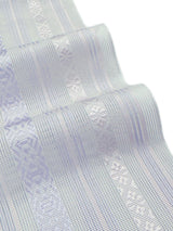 【新作】夏以外も使える！おしゃれな紗の伊達締め/博多織　薄鼠地に青藤と淡紅色　[紅衣オリジナル] - 木下着物研究所