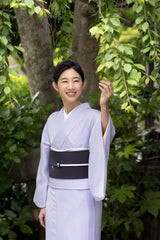 あの憧れの着物の柄を名古屋帯に！ 染め九寸名古屋帯 煌めきの大唐松 墨黒 [紅衣オリジナル] - 木下着物研究所
