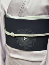 【新作/期限特典】あの憧れの着物の柄を名古屋帯に！ 染め九寸名古屋帯 煌めきの唐松 墨黒 [紅衣オリジナル] - 木下着物研究所