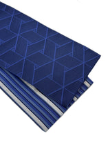 【期限特典/新作】超・半幅帯！大人の上質なリバーシブル小袋帯 網代麻葉 紺青色 博多織 [紅衣オリジナル] - 木下着物研究所