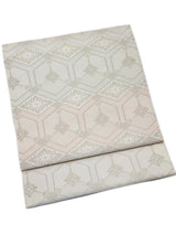 【期限特典】限定１点　大丈夫！と安心感のある西陣織 　本袋袋帯　若松菱/白地 - 木下着物研究所