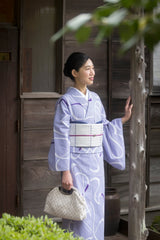 【新作/期限特典】着物で着られる浴衣 瓢(ひさご) 青藤色に今紫　[紅衣オリジナル] - 木下着物研究所