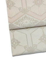 【期限特典】限定１点　大丈夫！と安心感のある西陣織 　本袋袋帯　若松菱/白地 - 木下着物研究所