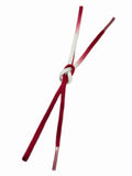 【ごく少量/再入荷】ゆるぎ組手組帯締め 二色暈し 臙脂色×純白 [紅衣オリジナル] - 木下着物研究所
