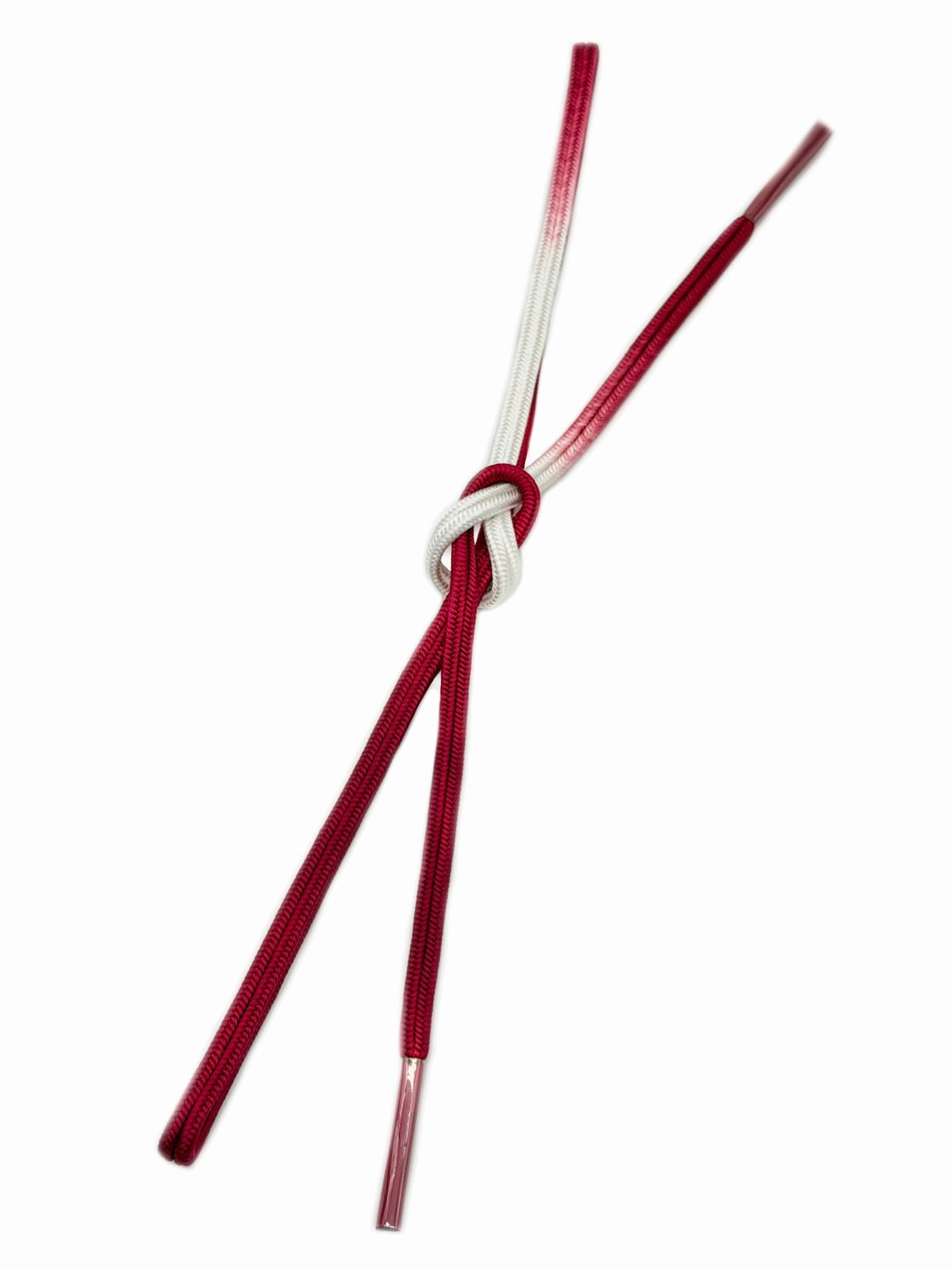 ごく少量/再入荷】ゆるぎ組手組帯締め 二色暈し 臙脂色×純白 [紅衣