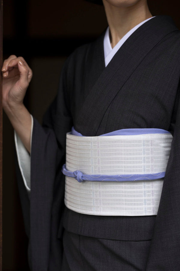 【新作】スーツ生地の着物 ②グレンチェック消炭（手縫仕立代込み） ※生地確認できます - 木下着物研究所