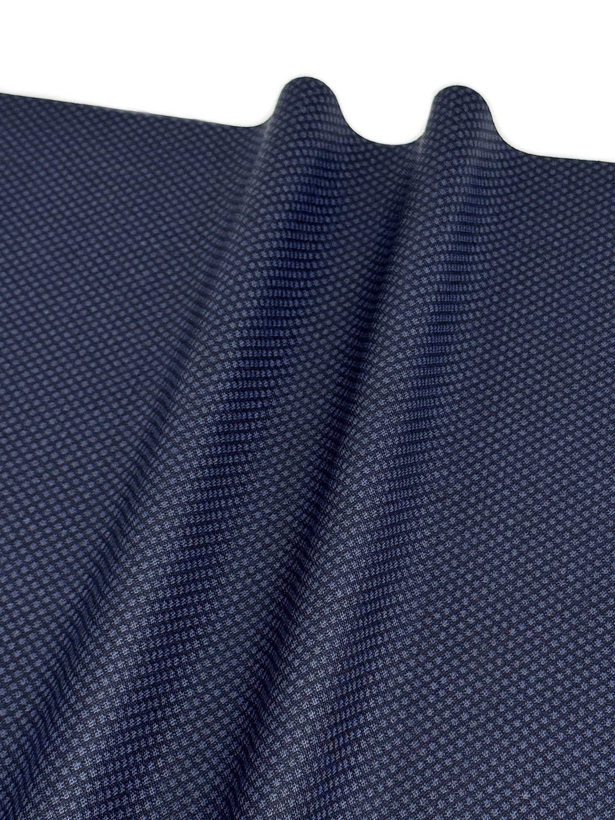 スーツ生地の着物 ①斜格子紺（手縫仕立代込み） ※生地確認できます