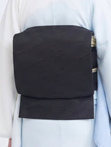 【期限特典/受注】喪服にも使えるオシャレな黒い名古屋帯 四菱網代[紅衣オリジナル] - 木下着物研究所