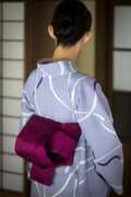 【新作/期限特典】着物で着られる浴衣 瓢(ひさご) 青藤色に今紫　[紅衣オリジナル] - 木下着物研究所