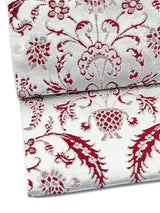 【SHOWROOM/先行ご紹介商品】【新色】 博多織八寸名古屋帯 ペルシャ草花紋　薄鼠地に深紅　[紅衣オリジナル] - 木下着物研究所