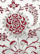 【SHOWROOM/先行ご紹介商品】【新色】 博多織八寸名古屋帯 ペルシャ草花紋　薄鼠地に深紅　[紅衣オリジナル] - 木下着物研究所