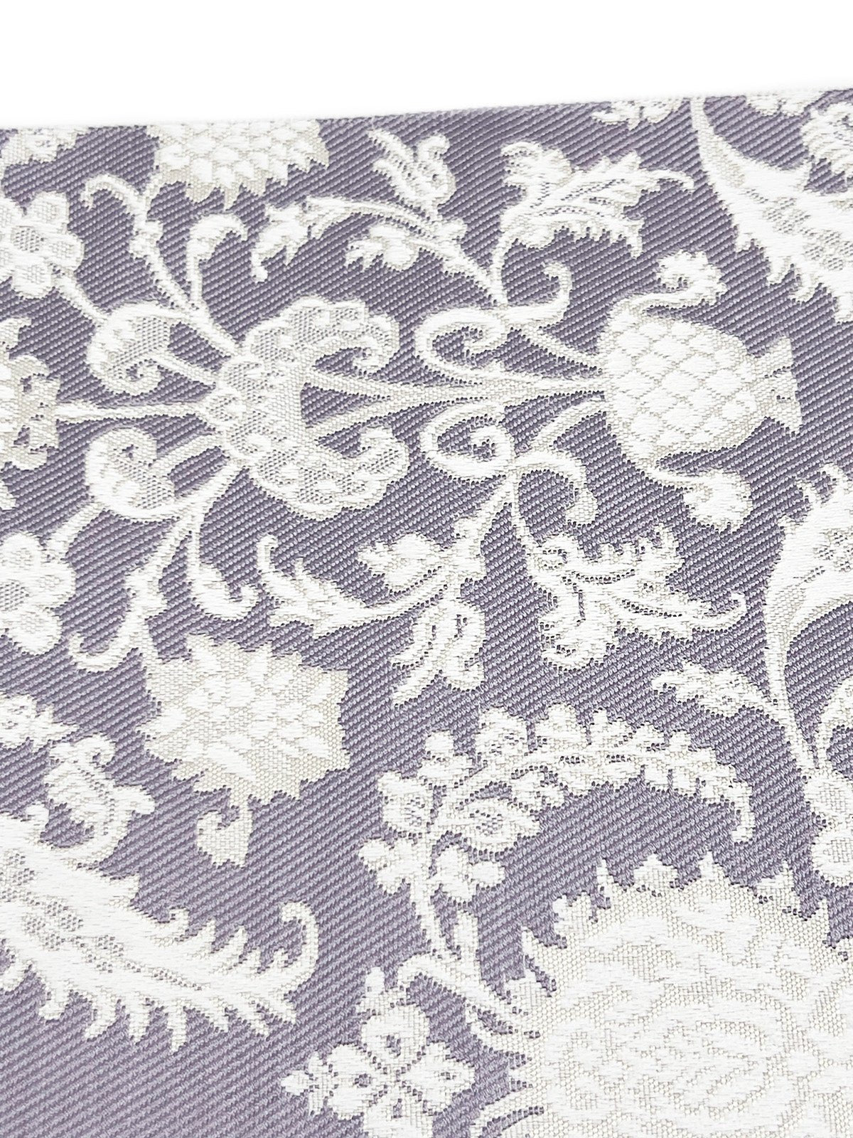 受注終了】 博多織八寸名古屋帯 ペルシャ草花紋 藤色[紅衣オリジナル