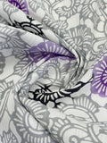 【SHOWROOM/先行ご紹介商品】オリジナル浴衣 菊唐草　グレイに青紫濃淡　[紅衣オリジナル] - 木下着物研究所