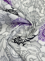 【SHOWROOM/先行ご紹介商品】オリジナル浴衣 菊唐草　グレイに青紫濃淡　[紅衣オリジナル] - 木下着物研究所