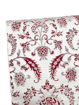 【SHOWROOM/先行ご紹介商品】【新色】 博多織八寸名古屋帯 ペルシャ草花紋　薄鼠地に深紅　[紅衣オリジナル] - 木下着物研究所