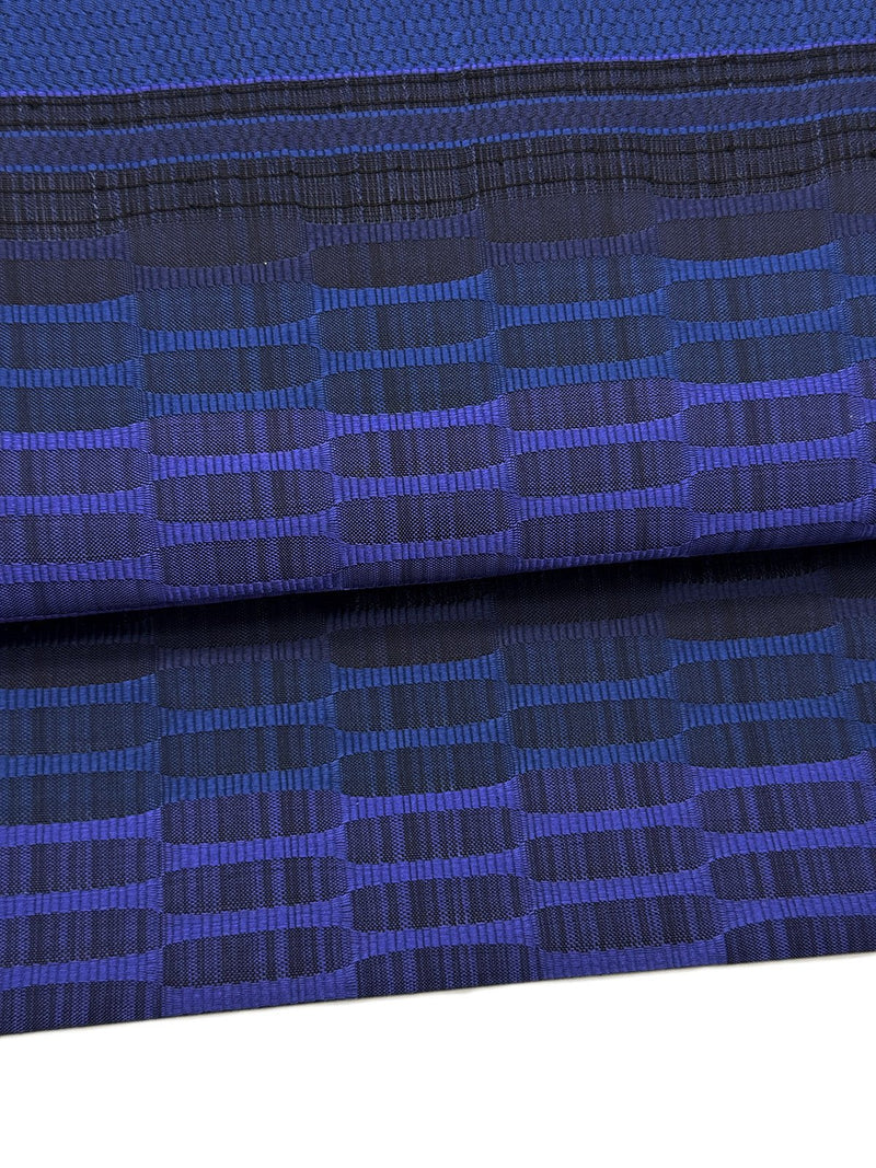 【SHOWROOM/先行ご紹介商品】【新色】見目麗しき帯！クールバージョン！博多織 九寸名古屋帯 紅間道 紺地濃淡に桔梗紫 - 木下着物研究所