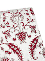 【SHOWROOM/先行ご紹介商品】【新色】 博多織八寸名古屋帯 ペルシャ草花紋　薄鼠地に深紅　[紅衣オリジナル] - 木下着物研究所