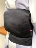 【期間限定/注文生産/8月18日まで】喪服にも使えるオシャレな黒い名古屋帯 四菱網代[紅衣オリジナル] - 木下着物研究所