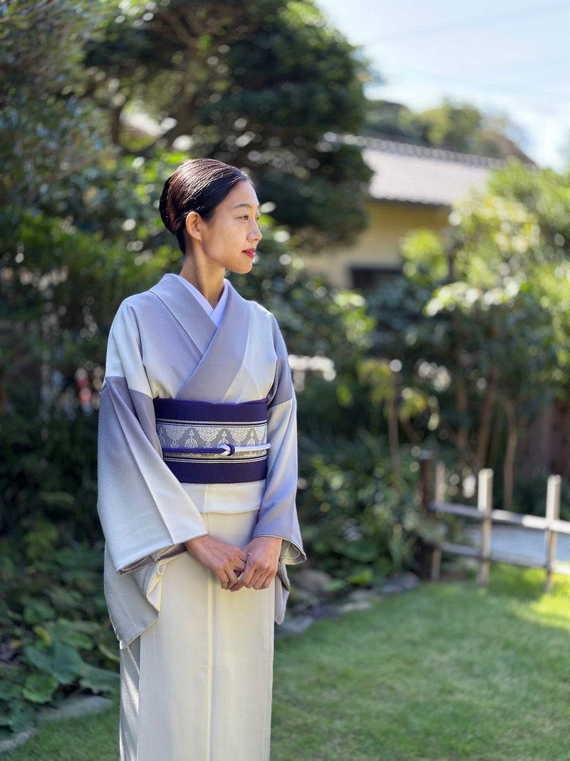 水着/浴衣すごい値！訪問着 袷 着物 手染め たたき染 こげ茶 流水 丸文 ...