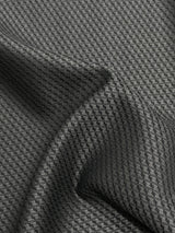 【新作・生地確認できます】スーツ生地の着物⑨黒鼠艶斜格子（手縫い仕立て代込み） - 木下着物研究所