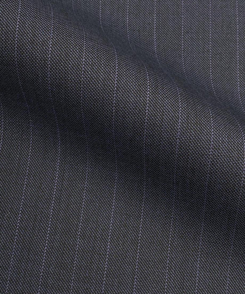 男性のスーツの生地で仕立てる着物⑦紺細紫縞（手縫い仕立て代込み） - 木下着物研究所
